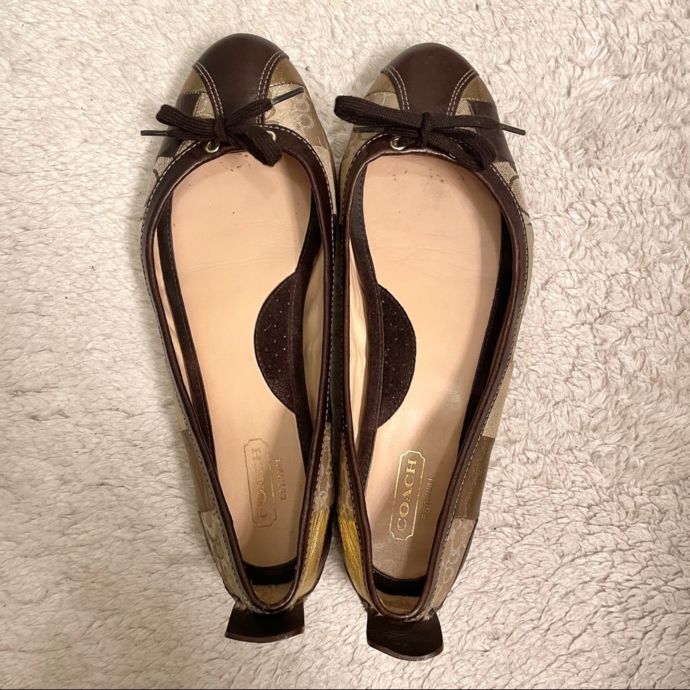 Coach Jenilee Gold Multicolor Ballet Flat Size 11